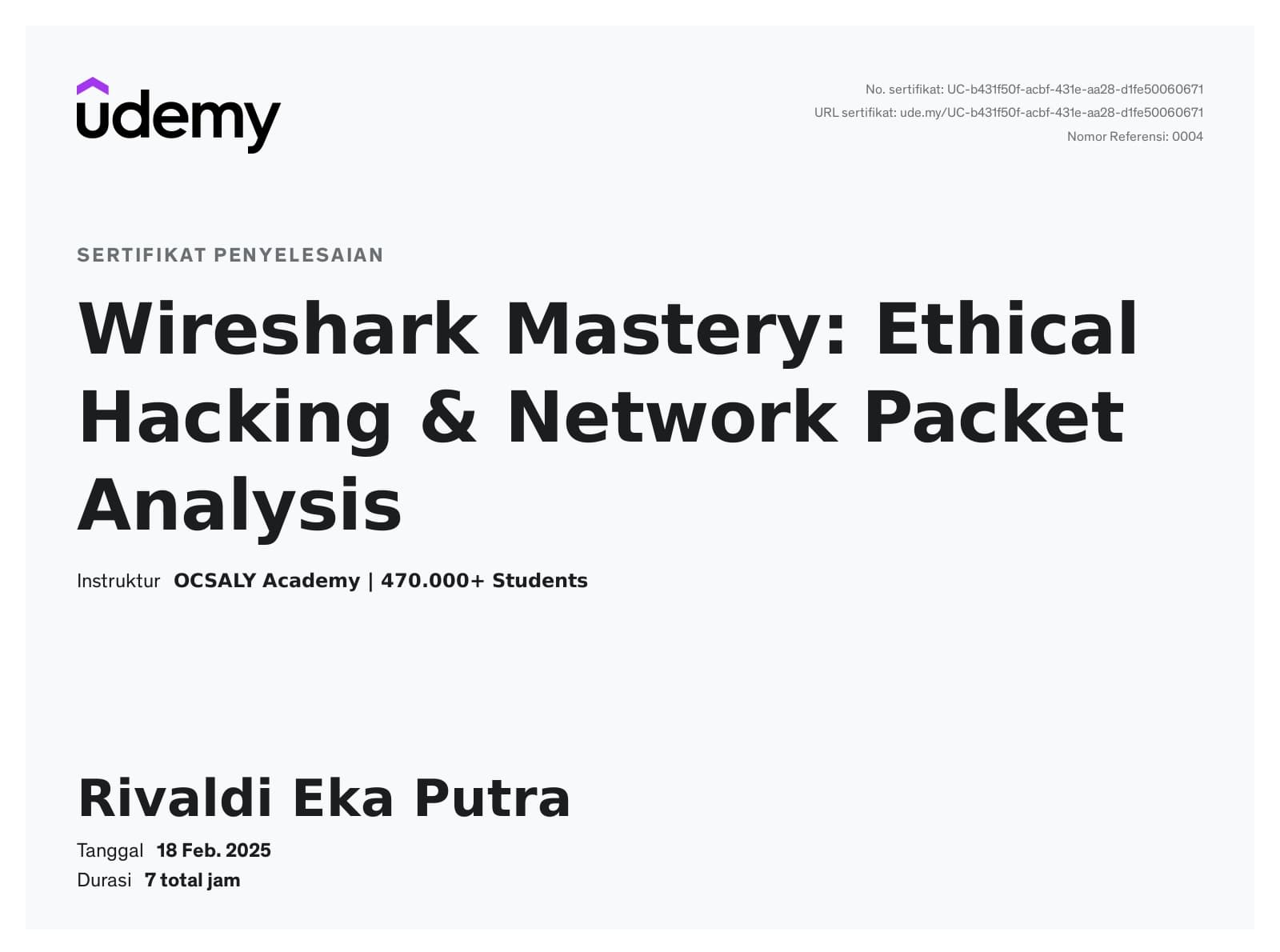 Certificate 17 - Professional Certification