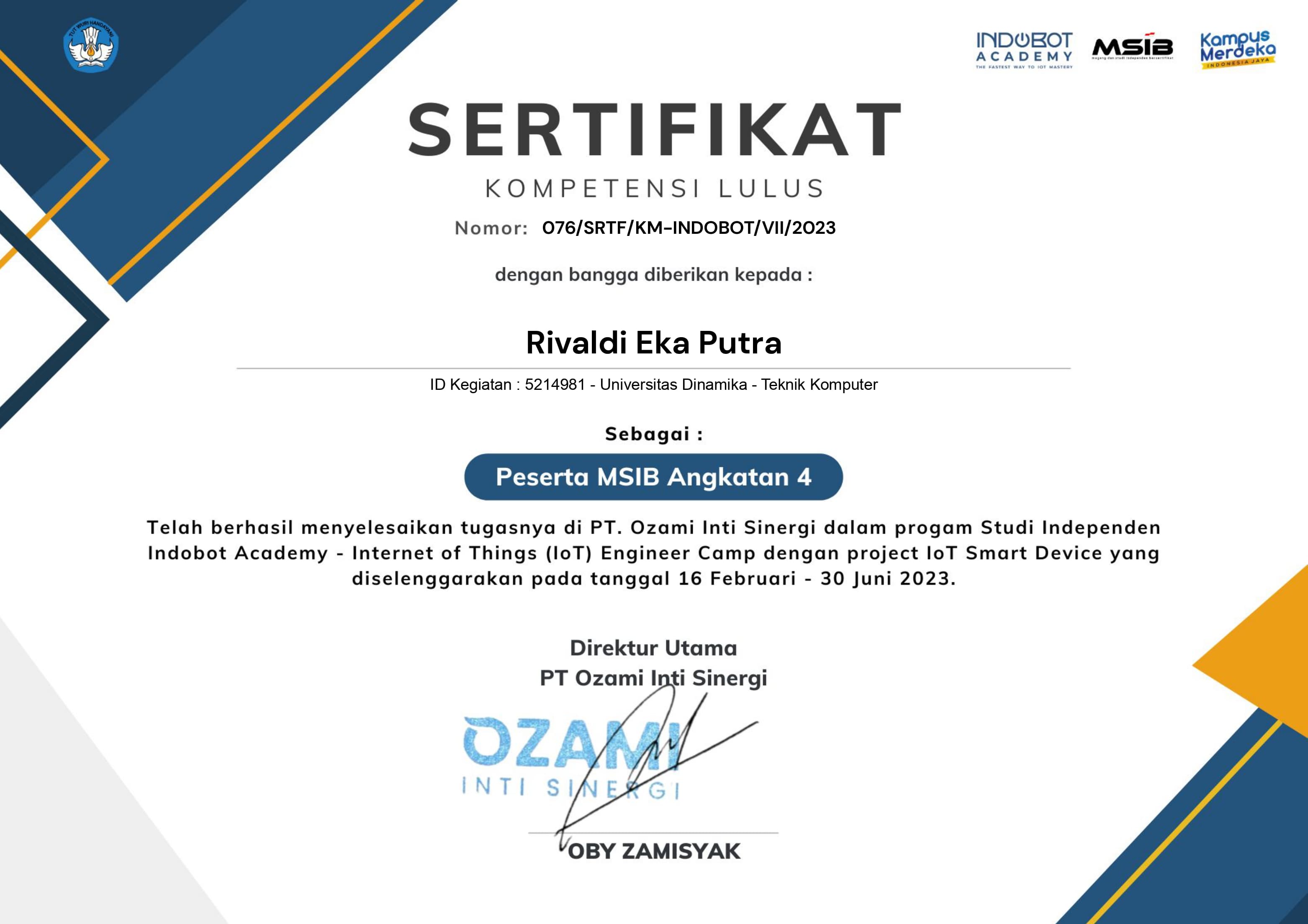 Certificate 23 - Professional Certification